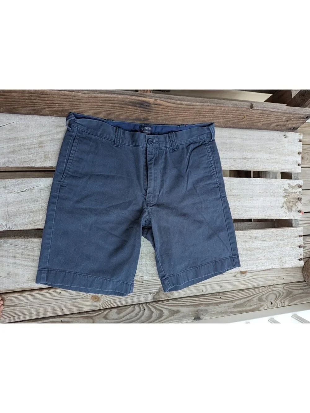 J.Crew Gramercy Mens 32x9 Navy Blue Cotton Chino Shorts Summer 2016 9